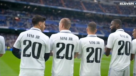 Real Madrid homenageia Vinícius Júnior