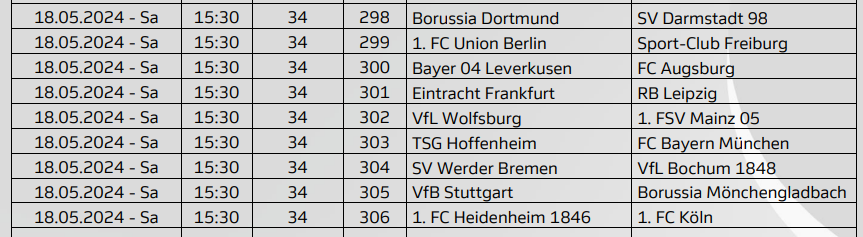 34ª jornada Bundesliga