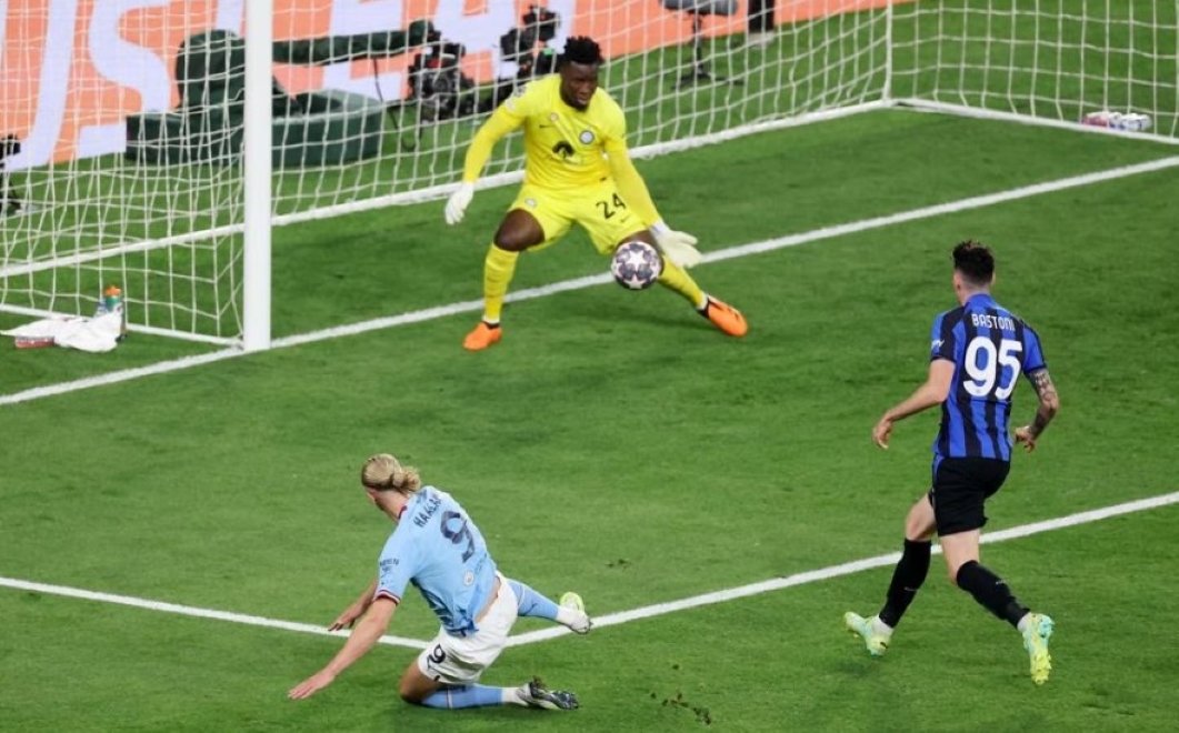 Erling Haaland André Onana Manchester City Inter