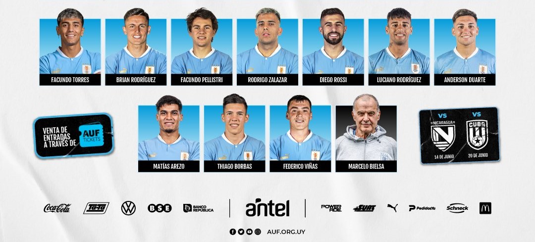 Uruguai divulga lista com Arrascaeta, Varela, Piquerez, Bruno