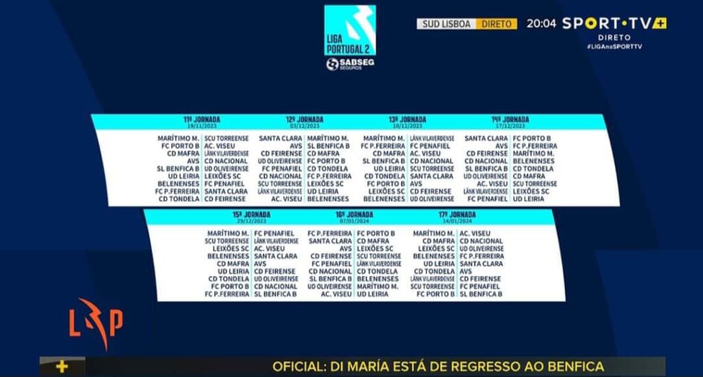 Segunda Liga Calendário 2