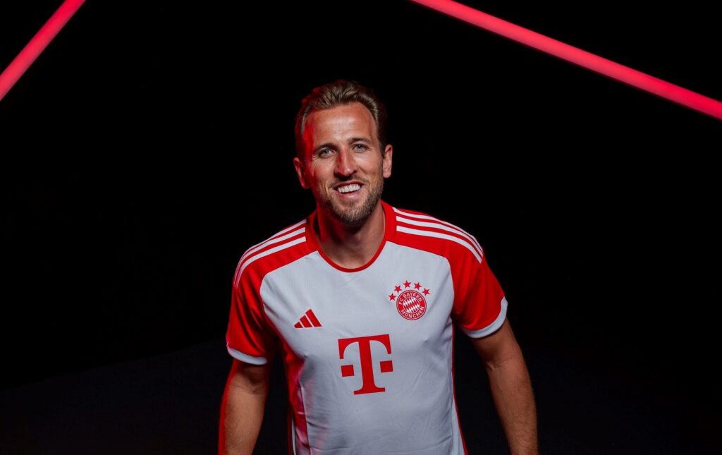 Harry Kane com camisola do Bayern
