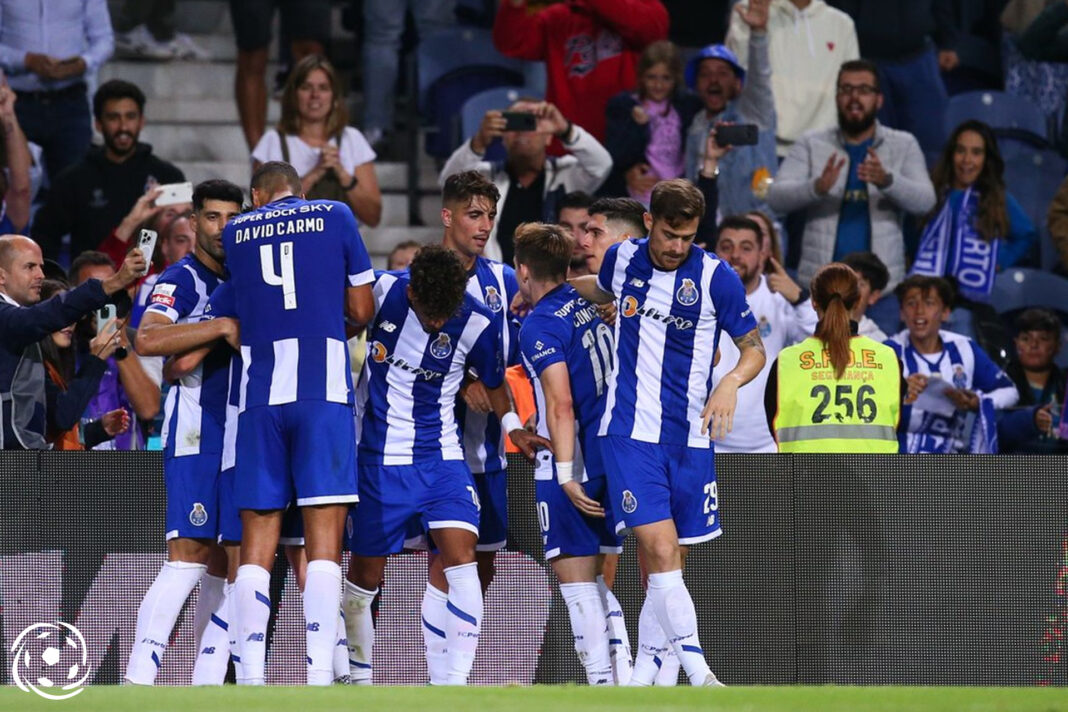 FC Porto jogadores festejam golo contra o Gil Vicente, numa jornada da Liga