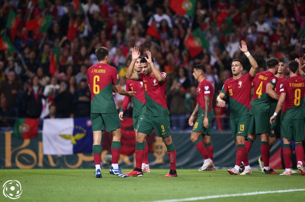 Portugal a celebrar um golo
