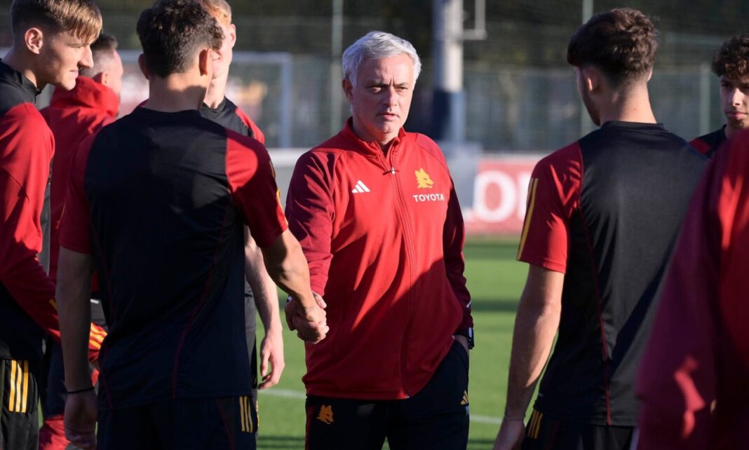 José Mourinho no treino da AS Roma