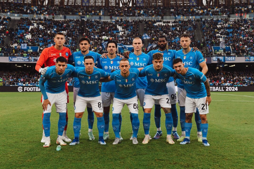 Napoli equipa antes do jogo