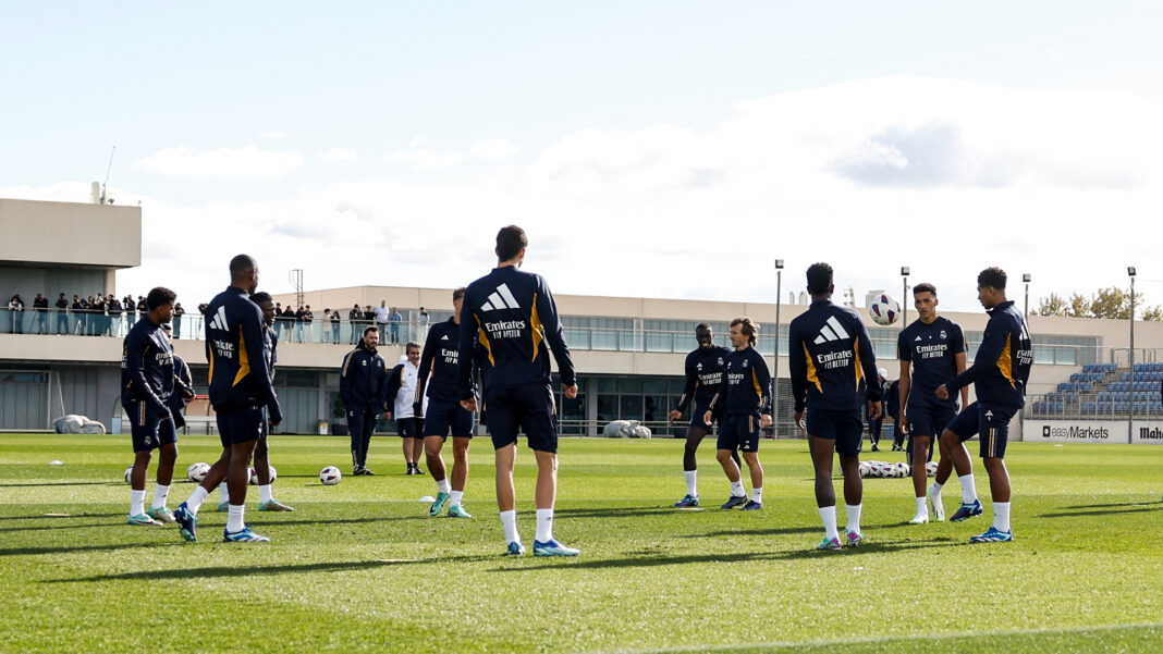 Jogadores do Real Madrid em treino