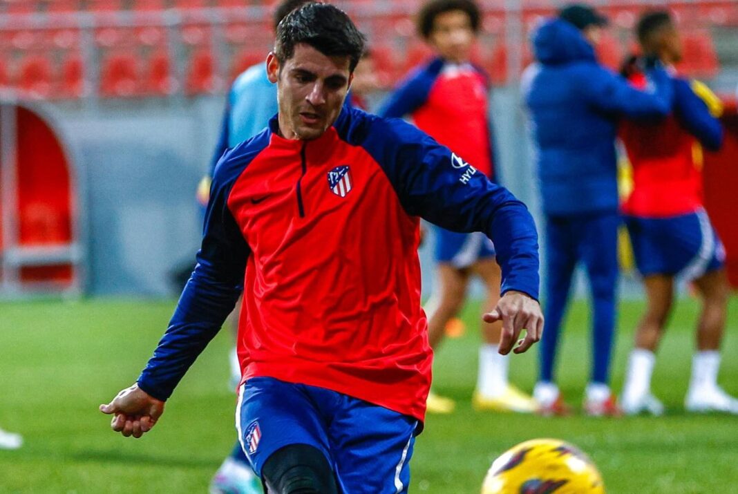 Álvaro Morata a treinar pelo Atlético de Madrid