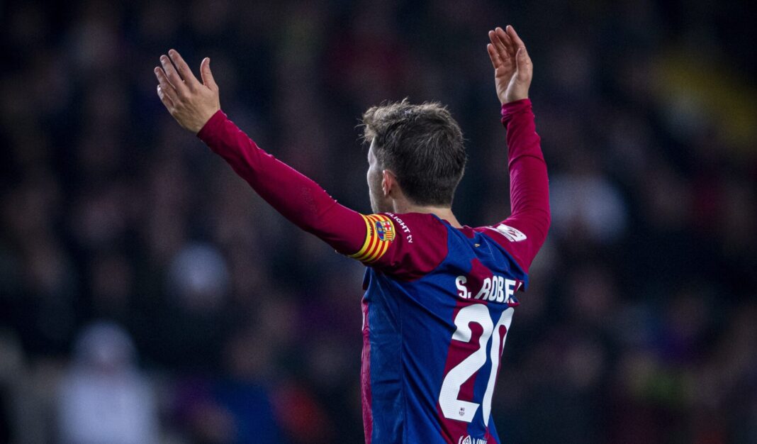 Sergi Roberto celebra golo pelo Barcelona