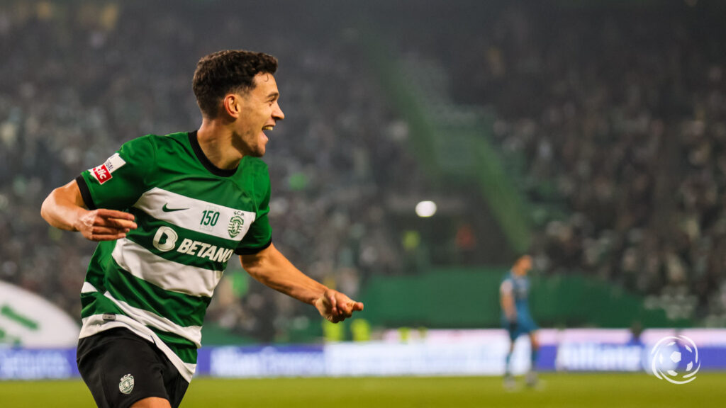 Pedro Gonçalves a celebrar golo pelo Sporting