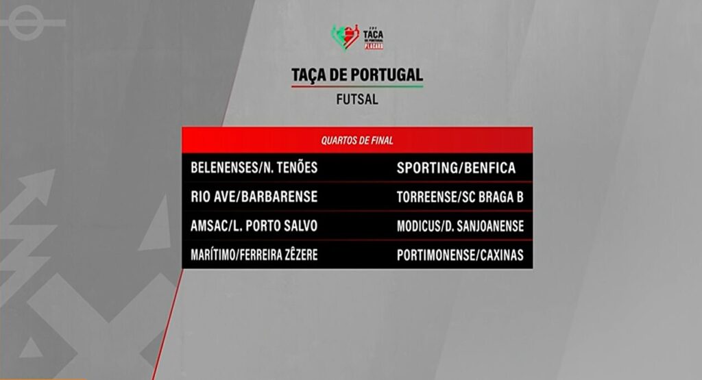 Sorteio Taça de Portugal de Futsal