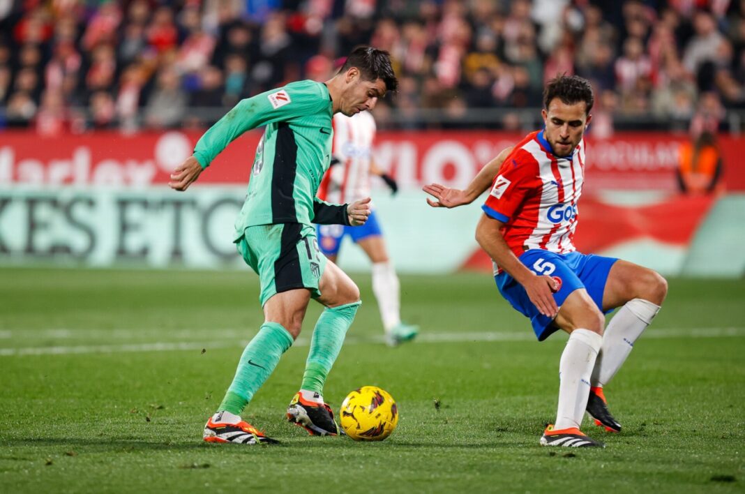 Álvaro Morata a jogar pelo Atlético de Madrid frente ao Girona