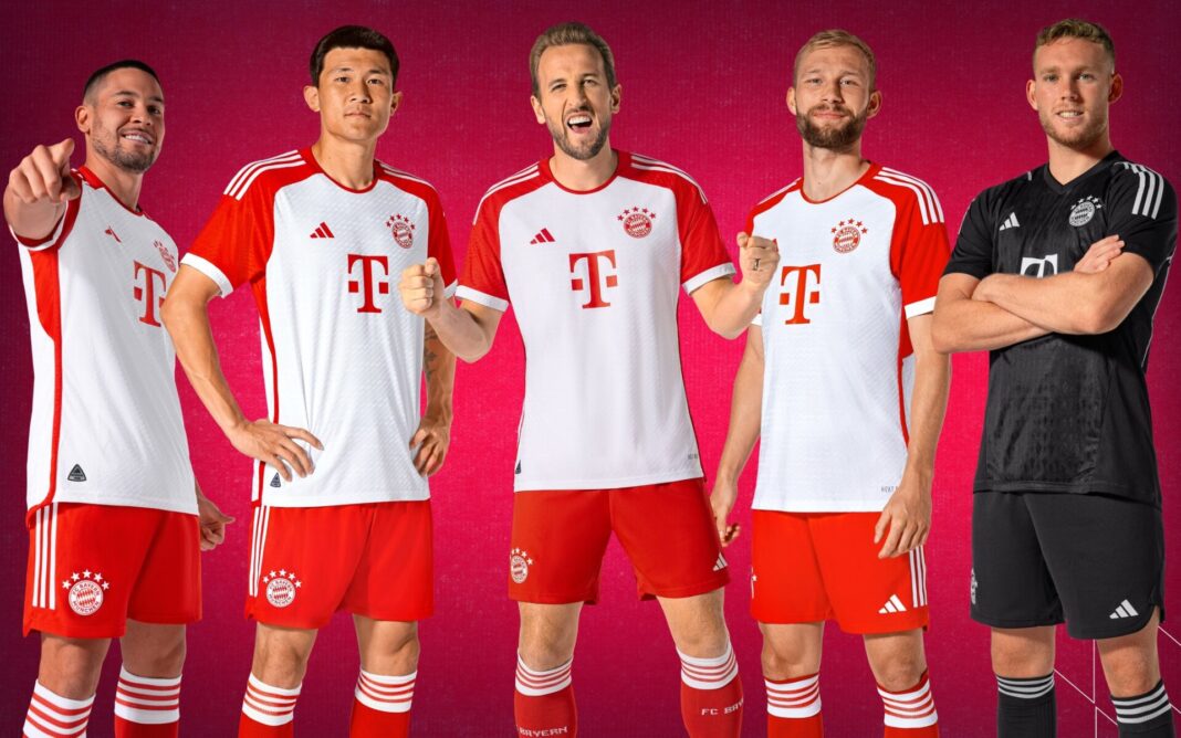 Jogadores do Bayern a pousar