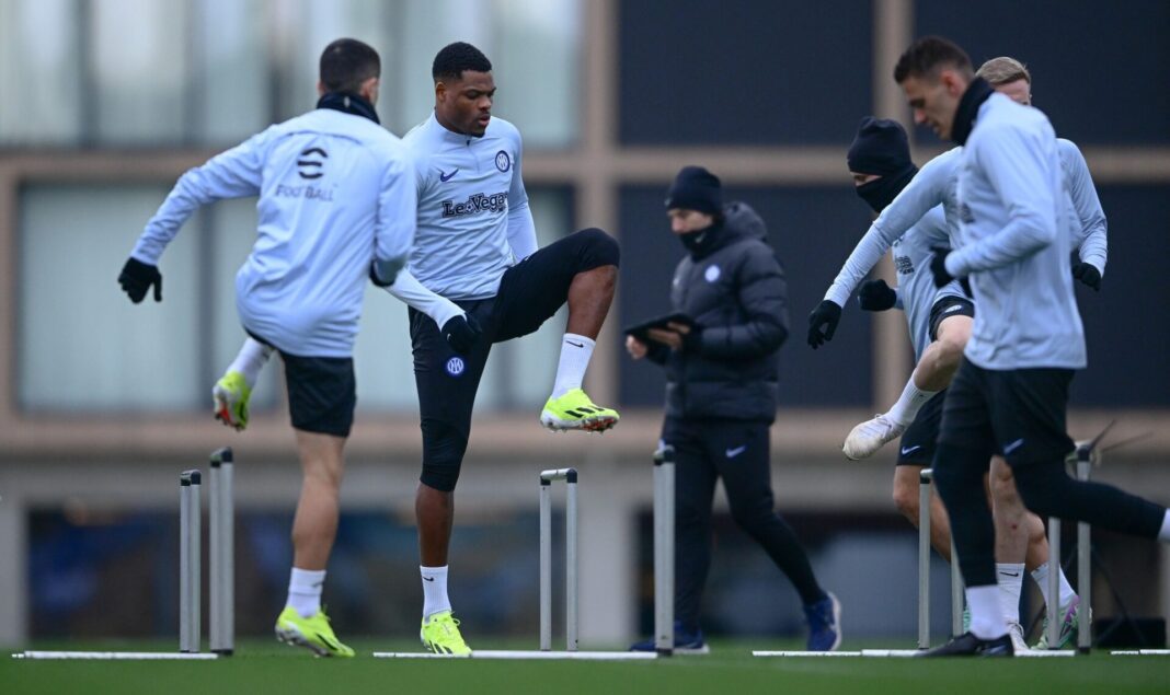 Jogadores do Inter de Milão a treinar