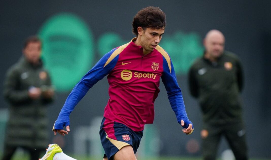 João Félix a treinar pelo Barcelona