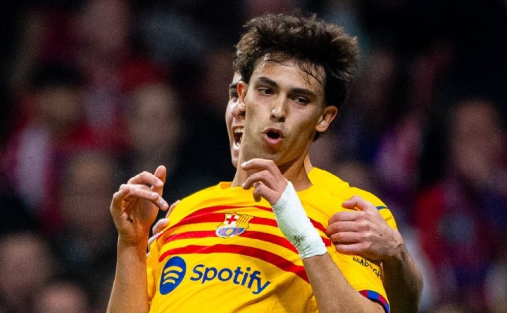 João Félix a celebrar golo pelo Barcelona