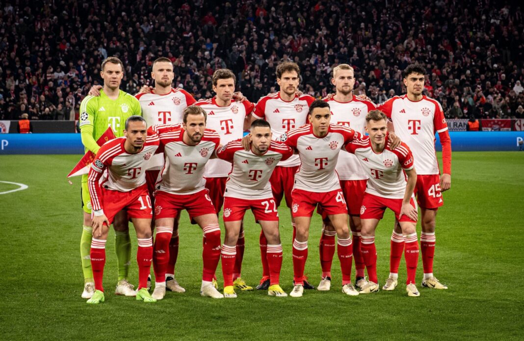 Jogadores do Bayern Munique antes do encontro