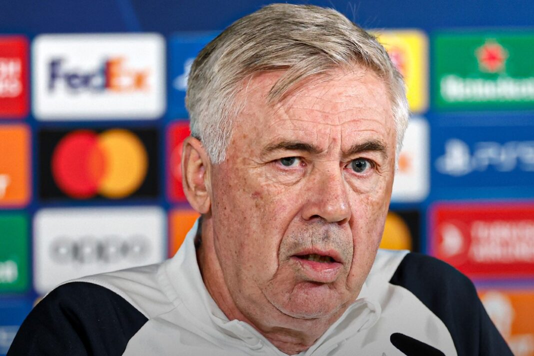 Carlo Ancelotti a treinar o Real Madrid