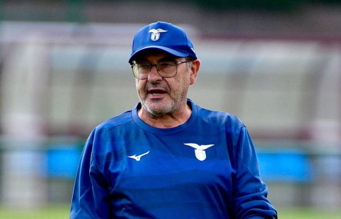Maurizio Sarri a treinar a Lazio