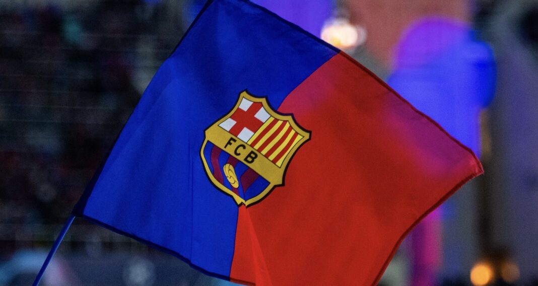 Símbolo do Barcelona em bandeira