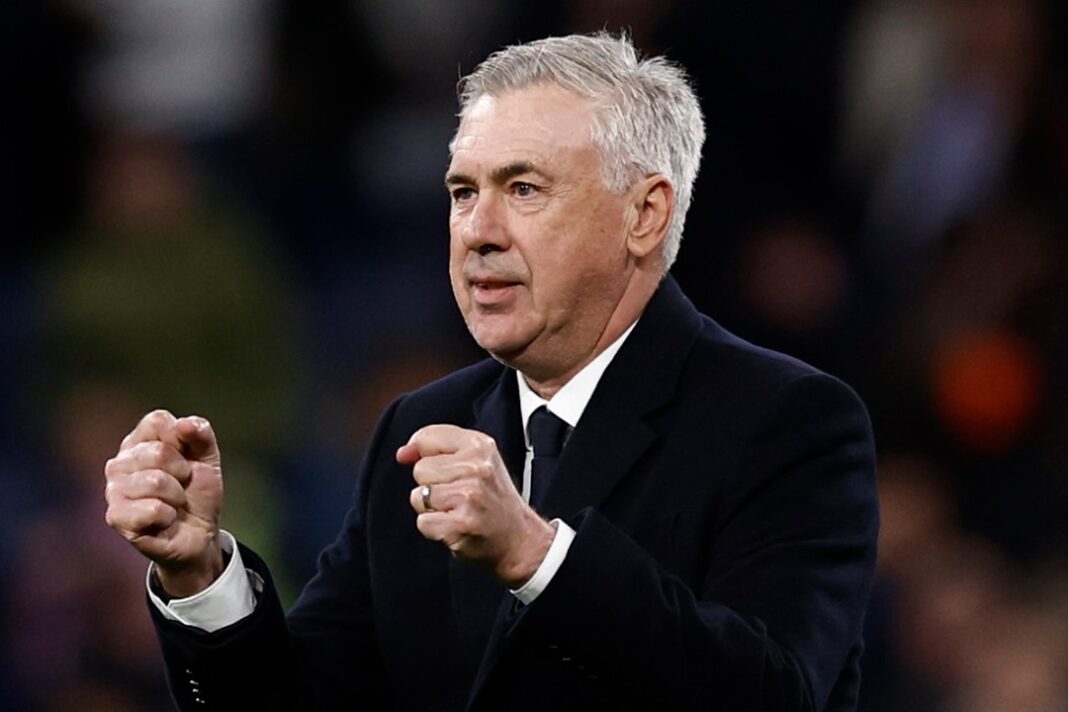 Carlo Ancelotti a treinar o Real Madrid