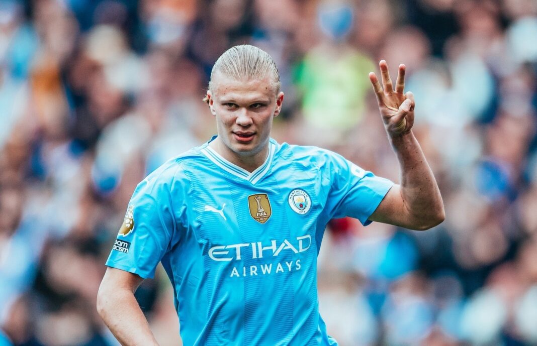 Erling Haaland celebra pelo Manchester City