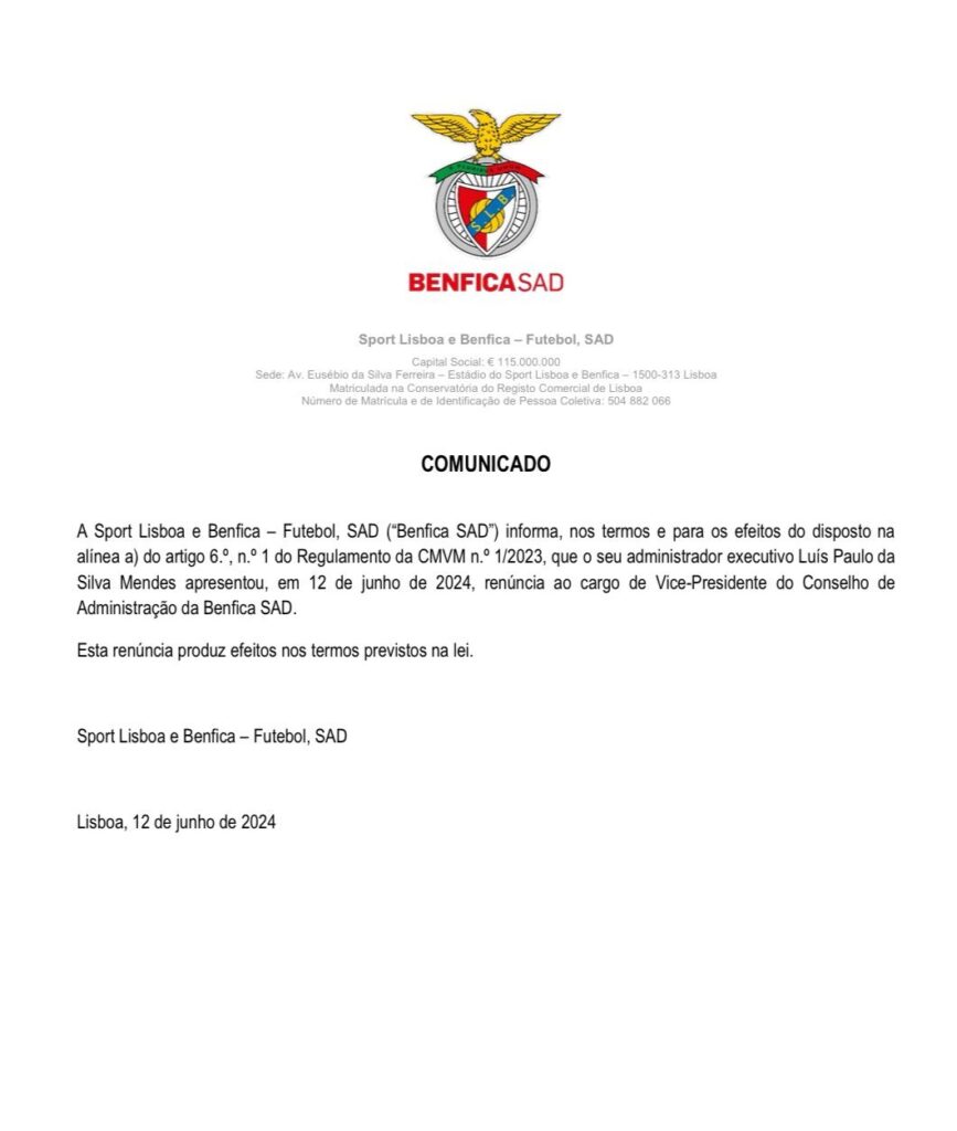 Luís Mendes SL Benfica
