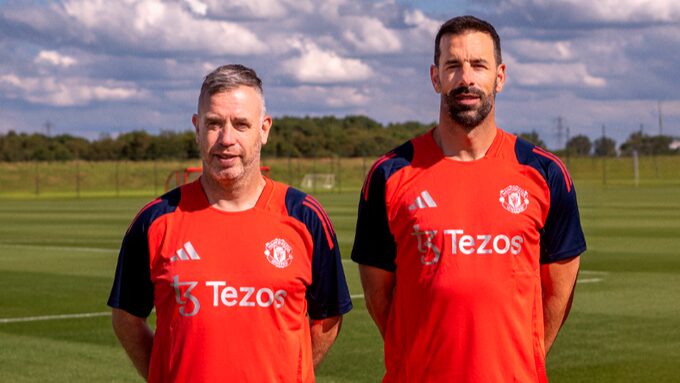 Rene Hake e Ruud van Nistelrooy Manchester United