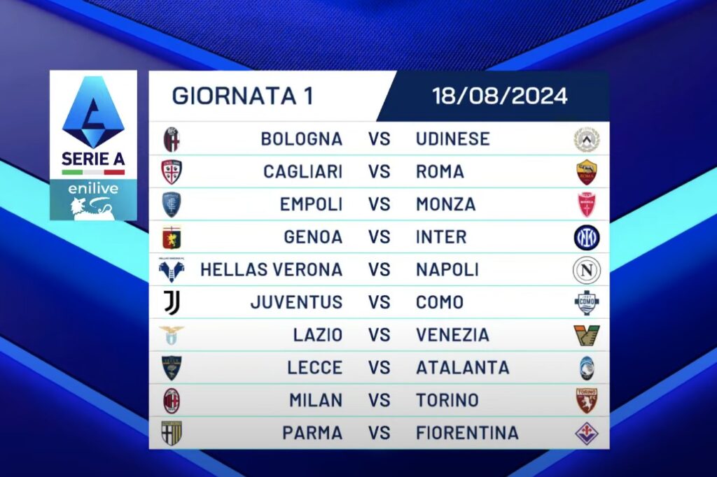 calendário Serie A jornada 1