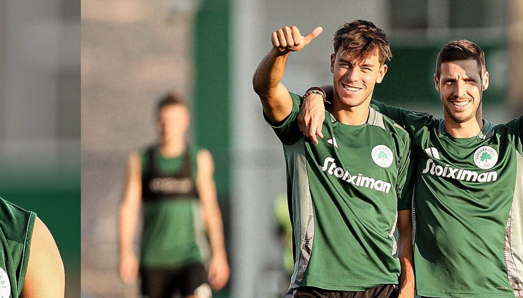 Jogadores do Panathinaikos a treinar