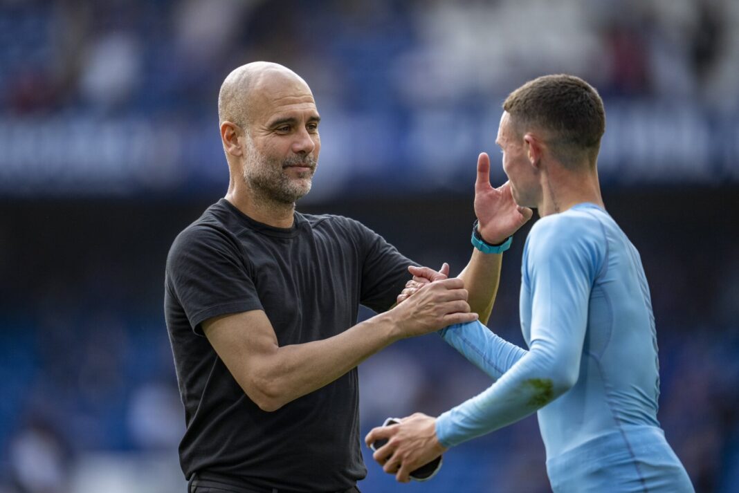 Pep Guardiola Phil Foden Manchester City