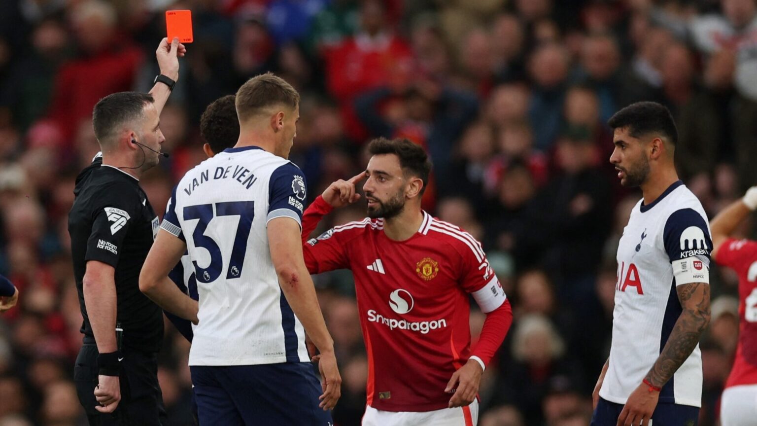 Bruno Fernandes Expulso Com Vermelho Direto No Manchester United X Tottenham