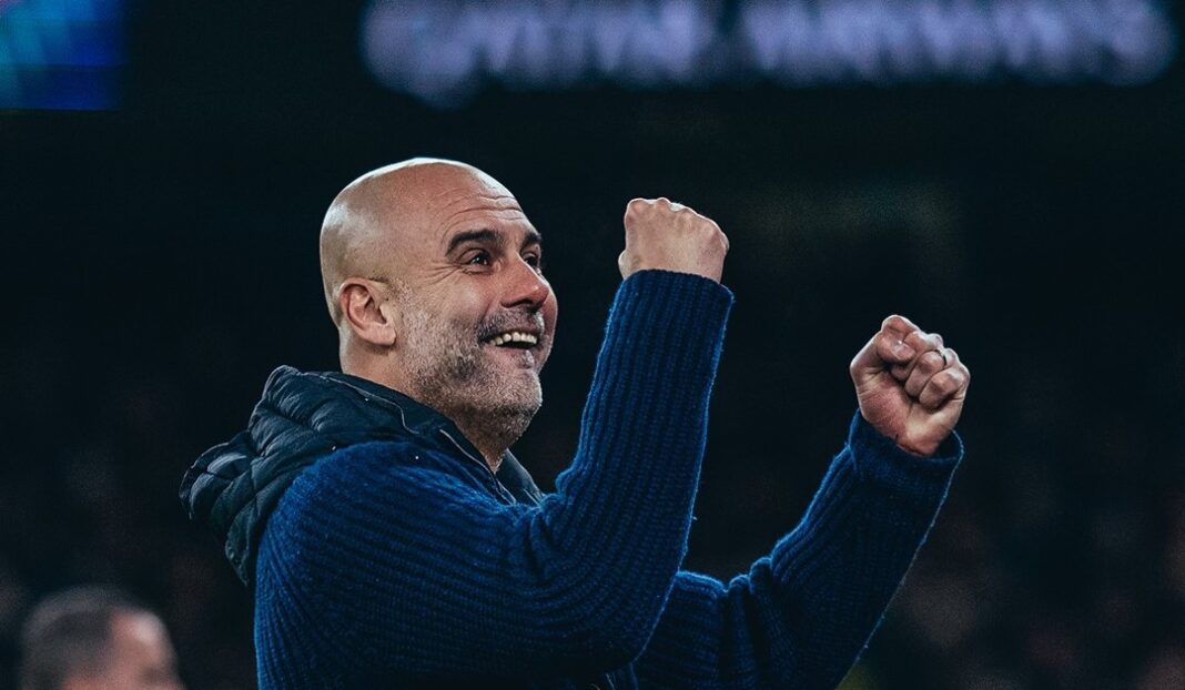 Pe Guardiola festeja Manchester City